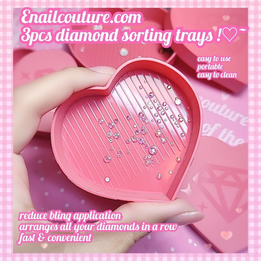 Pink Heart Diamond Painting Accessories Storage Folding Box, High