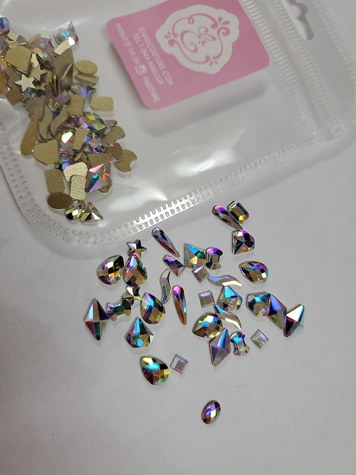 Nail Art Rhinestones Kit 100pcs Mix Shape Nail Gems AB Stones Flatback  Rhinestones For DIY Manicure Decorations