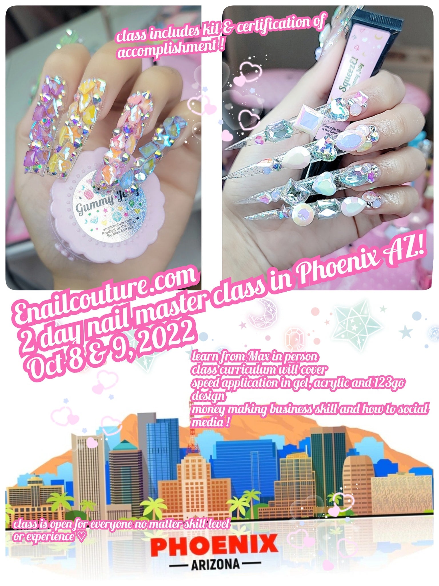 Phoenix Arizona 2 day nail art Master class !~ 2022 October 8 & 9