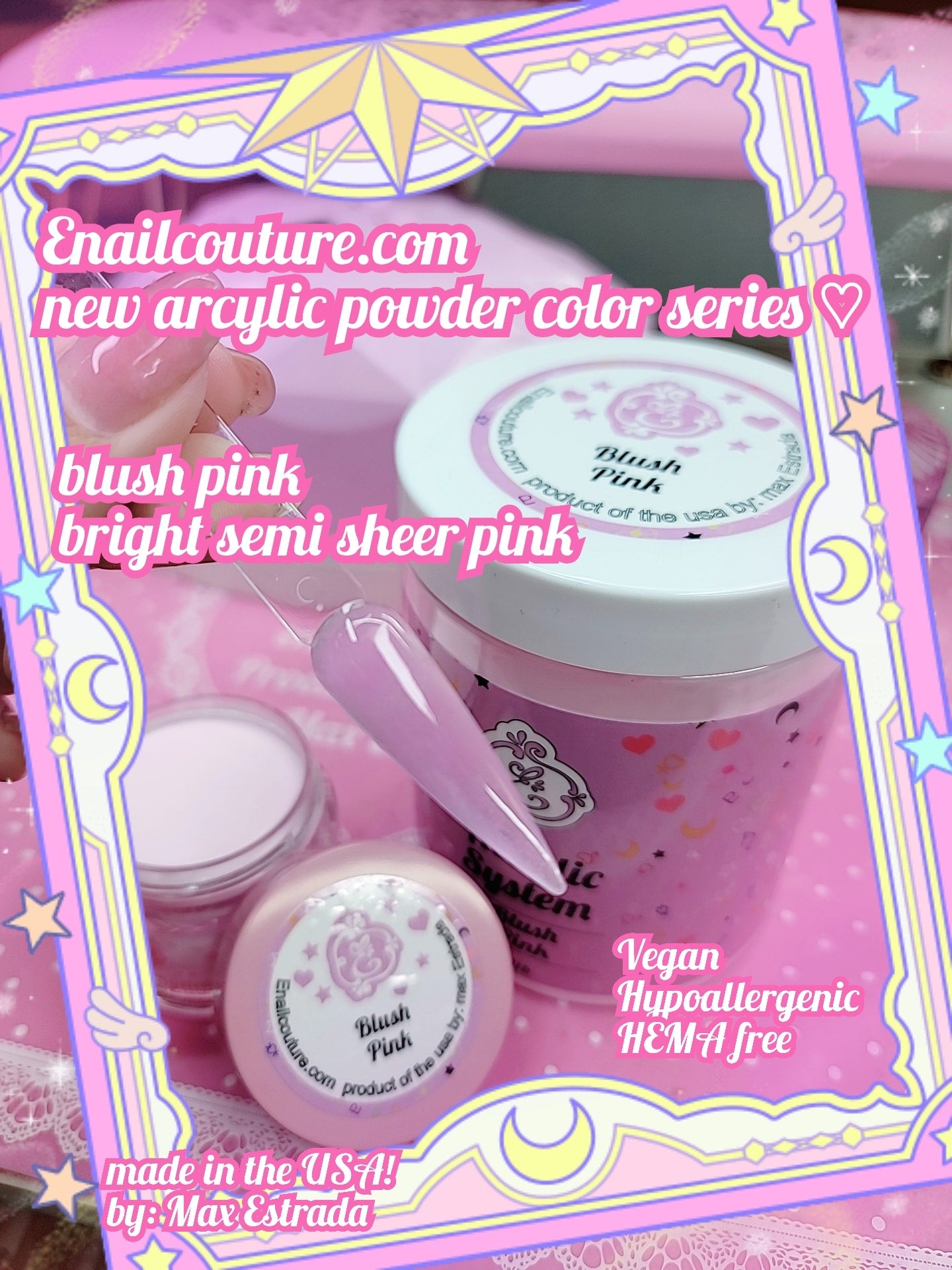 Blush Pink (Nude Pink Acrylic Powder - Professional Acrylic Nail Powder Polymer Natural Nude Pink Colors Acrylic Nail Powder for Nail Extension Carving DIY Beginners Salon)