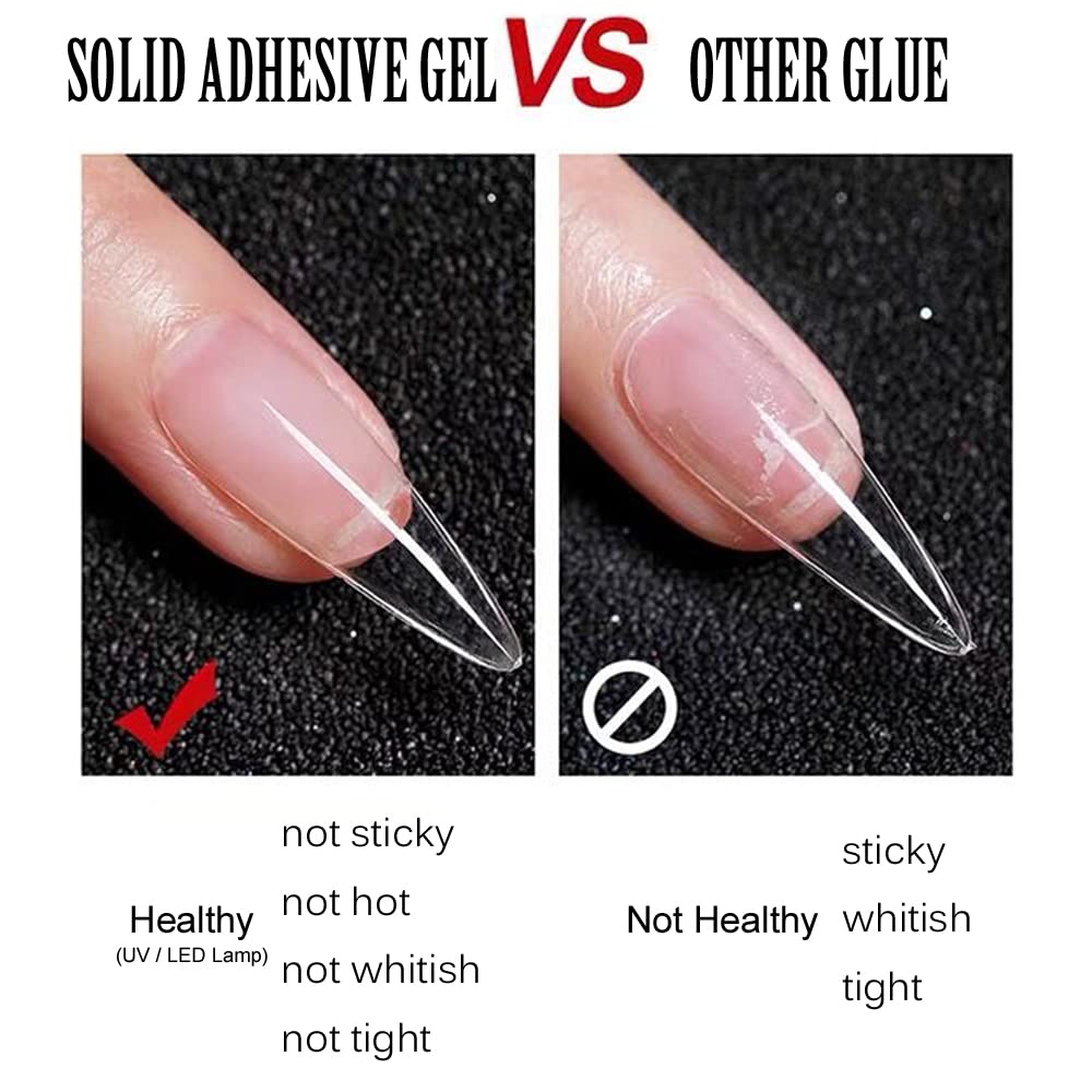 BubbleGum Gel !~ (Solid Nail Tips Gel Glue, Nail Extension Gel, Nail Art  Gel Paint Solid Patch Glue, Rhinestone Glue Gel, Glue For Press On Nails  For