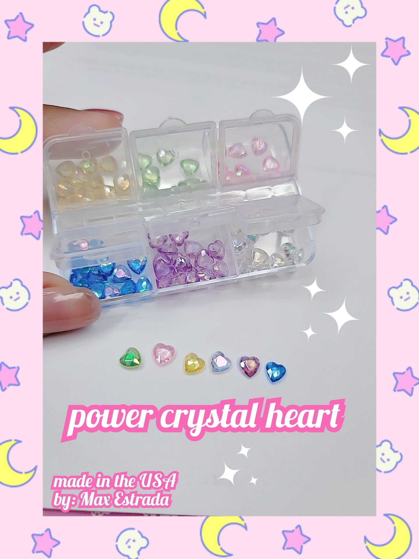 Power Crystal Heart (Nail Rhinestones Kit, AB Crystal Rhinestones
