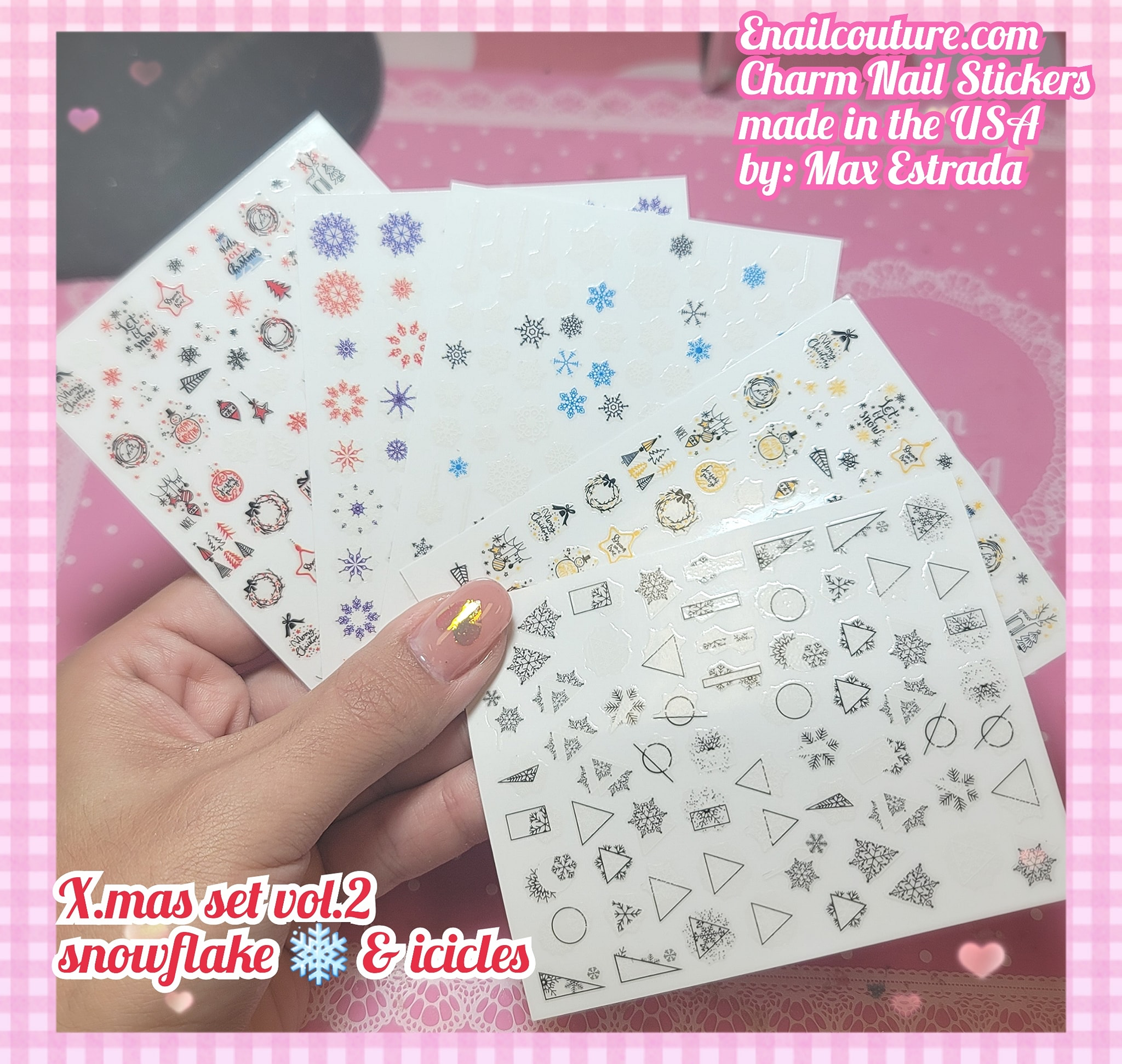 Charm Nail Sticker, Page 3 (flat & 3D Self-AdhesiveNail Decals Leaf Nail Art Stickers Colorful Mixed Nail Decorations)