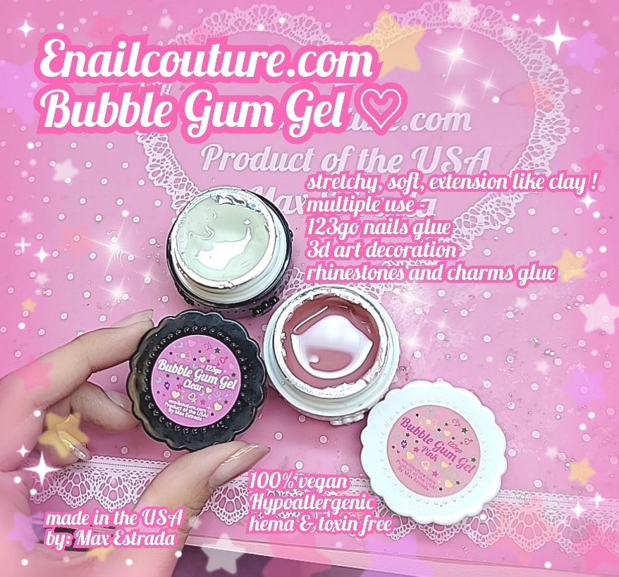 BubbleGum Gel !~ (Solid Nail Tips Gel Glue, Nail Extension Gel, Nail Art Gel Paint Solid Patch Glue, Rhinestone Glue Gel, Glue For Press On Nails For Nail Easy Diy At Home 15g)