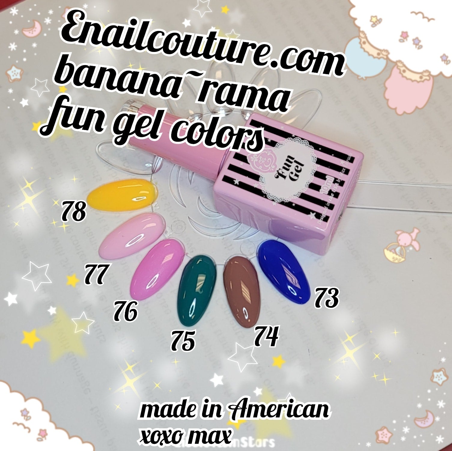 Banana~rama FUN gel collection 2020  !~ (  BEAUTY Classic Gel Nail Polish Set - Colors Gel Polish Kit Popular Nail Art Design Soak Off LED Lamp Nail Polish Gel Manicure)