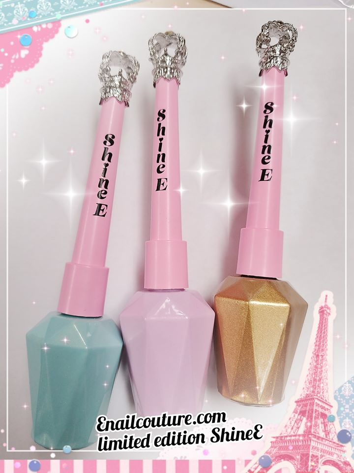 limited edition ShineE gel top coat, set of 3 glitter shinee gels (shiny gel top coat/sealer)