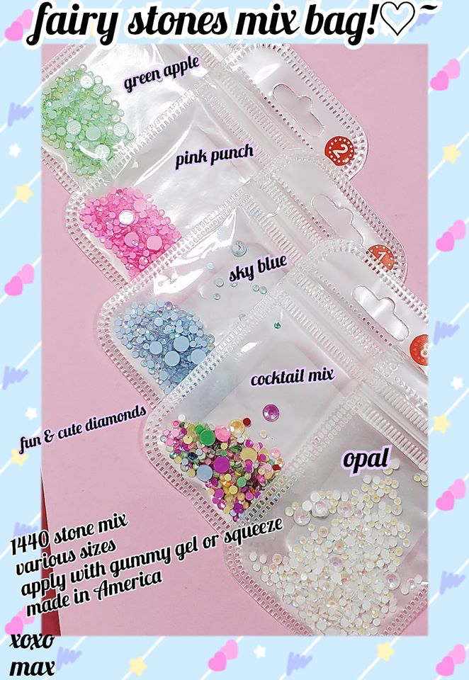 fairy stones mix bag ! (Sparkly Opal Rhinestones for Nails 3D Nail Art Rhinestones Kit Crystal Diamond Rhinestones and Charms Nail Decoration Flatback Gems Stones Pink White Blue Green Nail Jewels Crafts DIY)