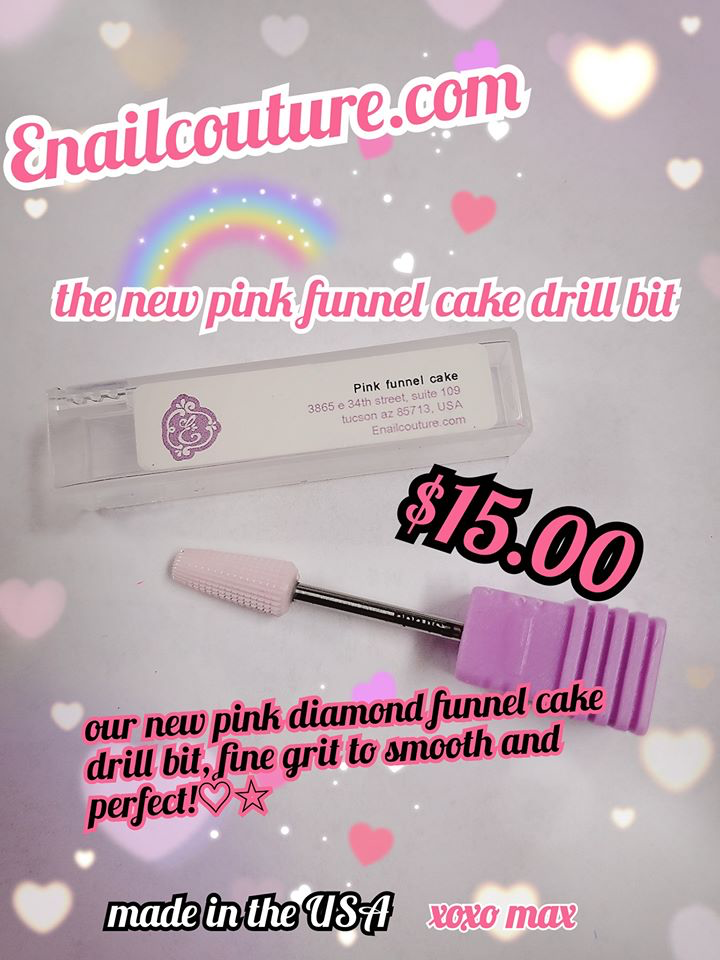 pink funnel cake drill bit  !~ 5in1 pink zirconia ceramic nail drill  bit