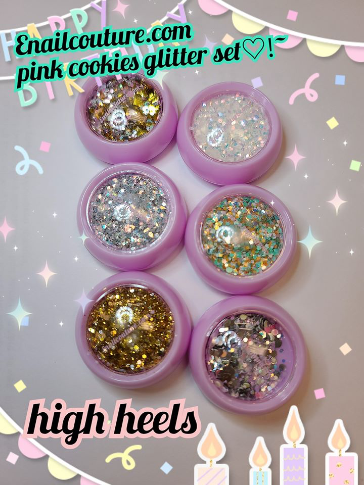 pink cookies Glitter sets !~ (Holographic Glitter Colors/set Splarkly Nail Sequins Flake Acrylic Manicure Paillettes Ultrathin Face Body Glitters for Nail Art Decoration & DIY Crafting )
