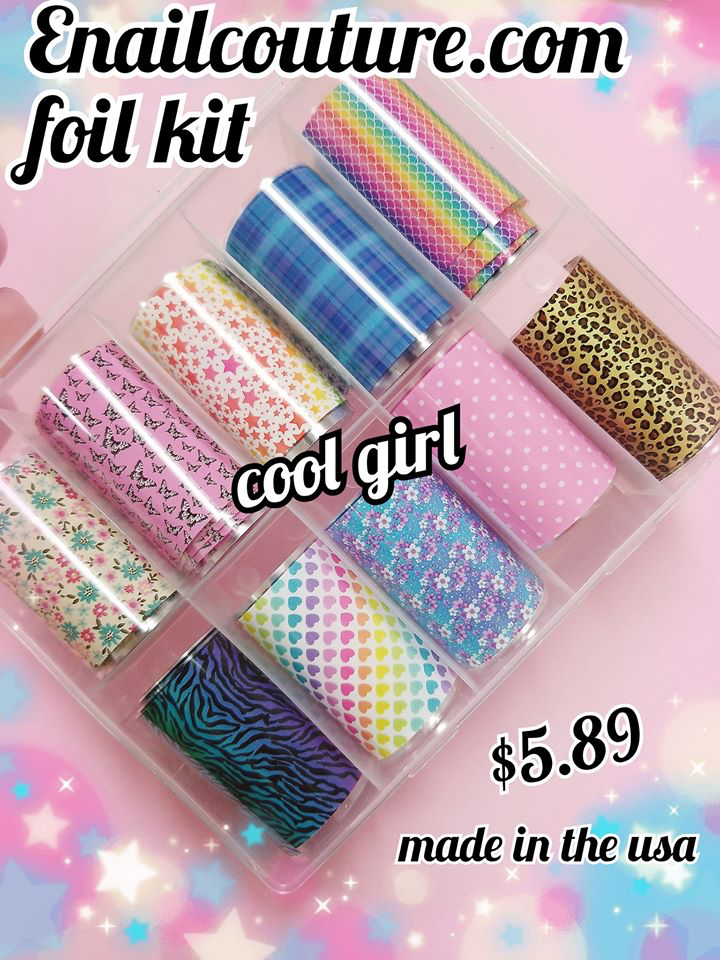 Foil Kit !~ (Sheets Nail Art Foil Transfer Stickers Kit Laser Flower N