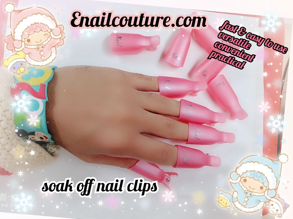 soak off nail clips (Gel Nail Polish Remover Wrap Clips Acrylic Nails Art Soak Off Clip UV Manicure Pedicure Nail Tool Pink Color)