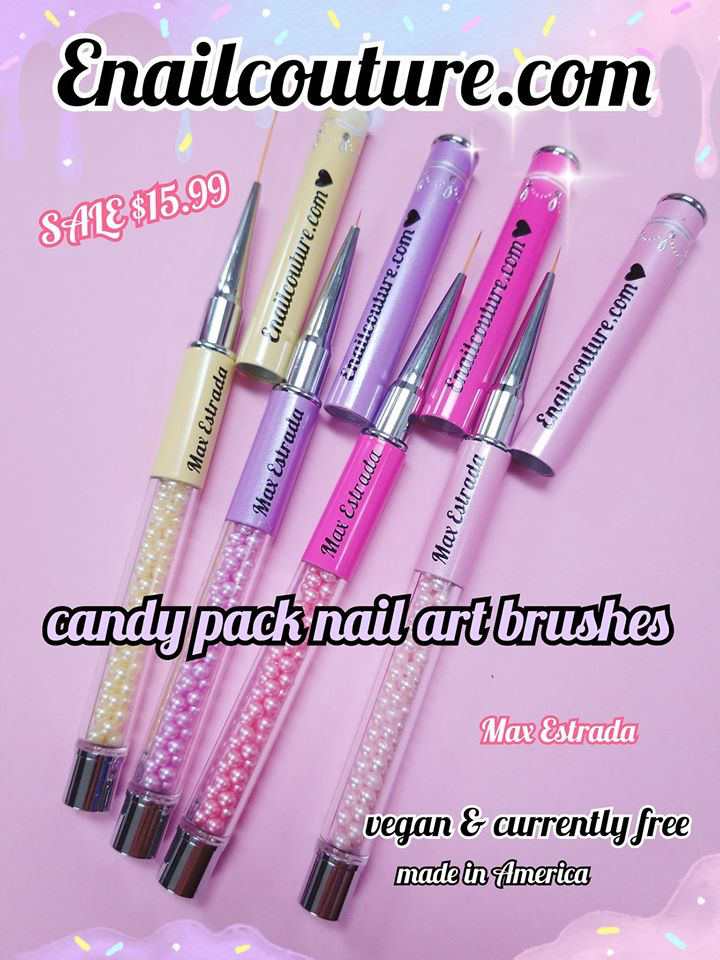Candy Pack Nail Art Brush Set (4 pack vegan brushes)