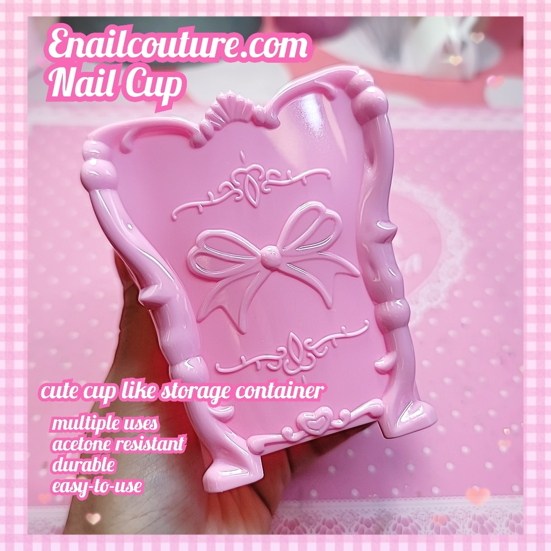 Nail Cup (Pink Makeup Brush Holder, Multi-Purpose Cup Organizer. Bathroom, Kitchen, Bedroom, Office Décor )