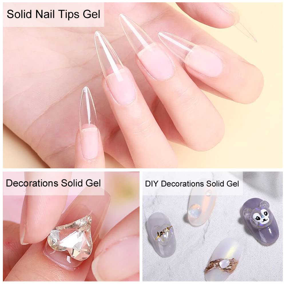 BubbleGum Gel !~ (Solid Nail Tips Gel Glue, Nail Extension Gel, Nail Art Gel Paint Solid Patch Glue, Rhinestone Glue Gel, Glue For Press On Nails For Nail Easy Diy At Home 15g)