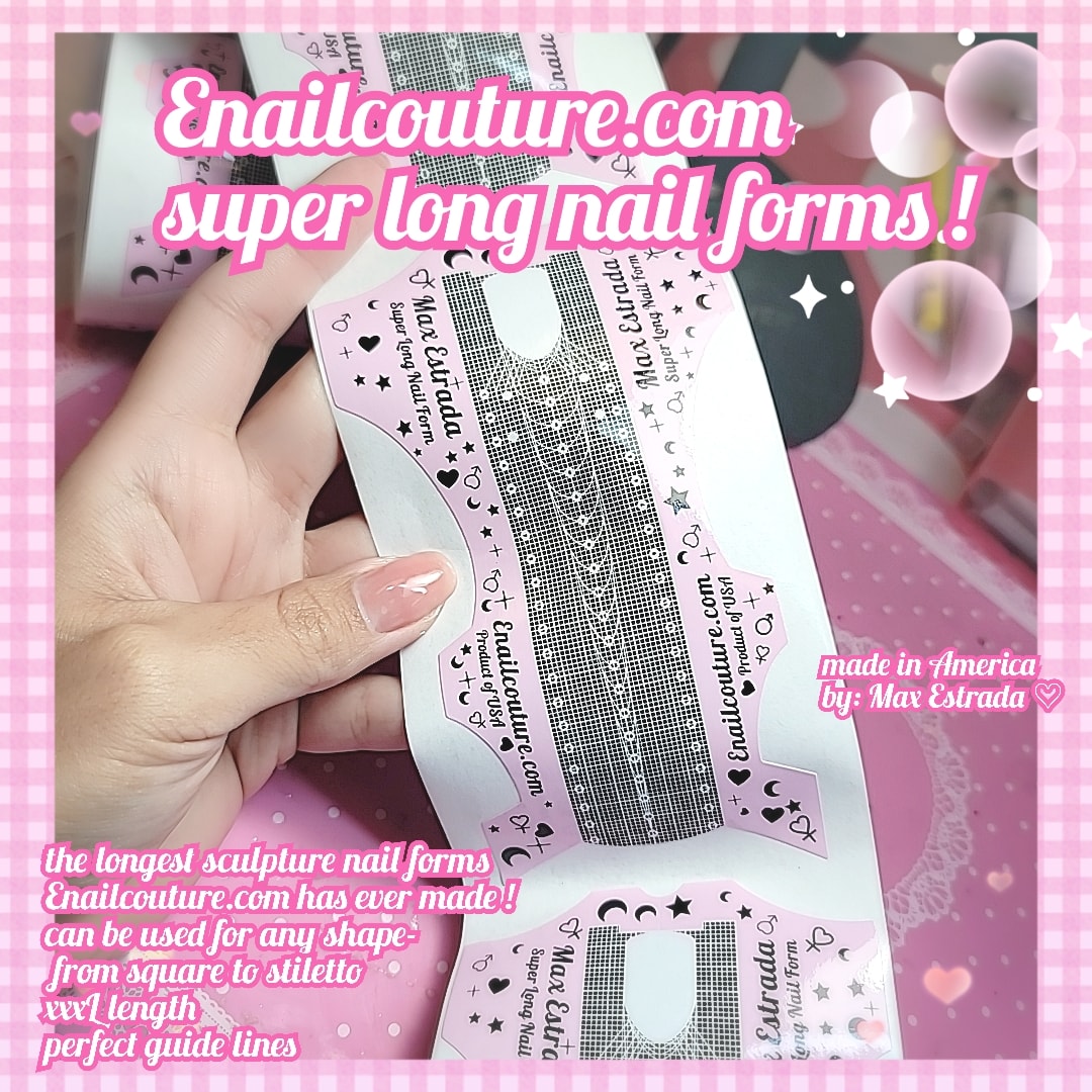 Super Long Nail Form (100pcs Nail Forms System for UV Gel Acrylic Nail Tips Extension Sharp Ending Adhesive Nail Polish Form Sticker)