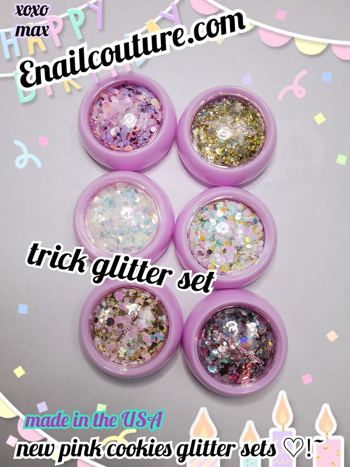 Cookies glitter set (Set of 6 Holographic Nail Glitter Mermaid Powder