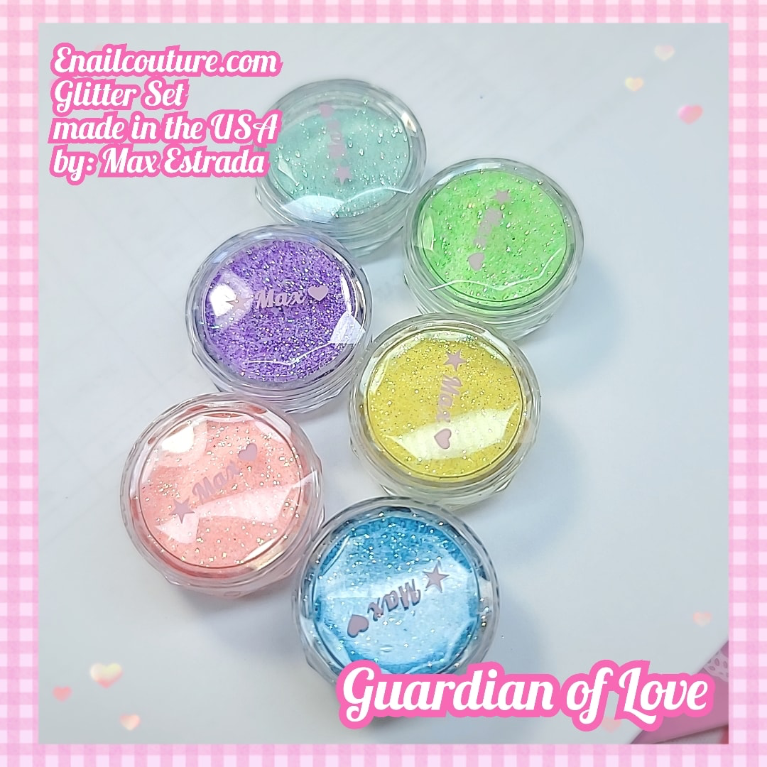 Guardian Of Love Glitter Set (Set of 6 Holographic Nail Glitter Mermaid Powder Flakes Shiny Charms Hexagon Nail Art Pigment Dust Decoration Manicure)