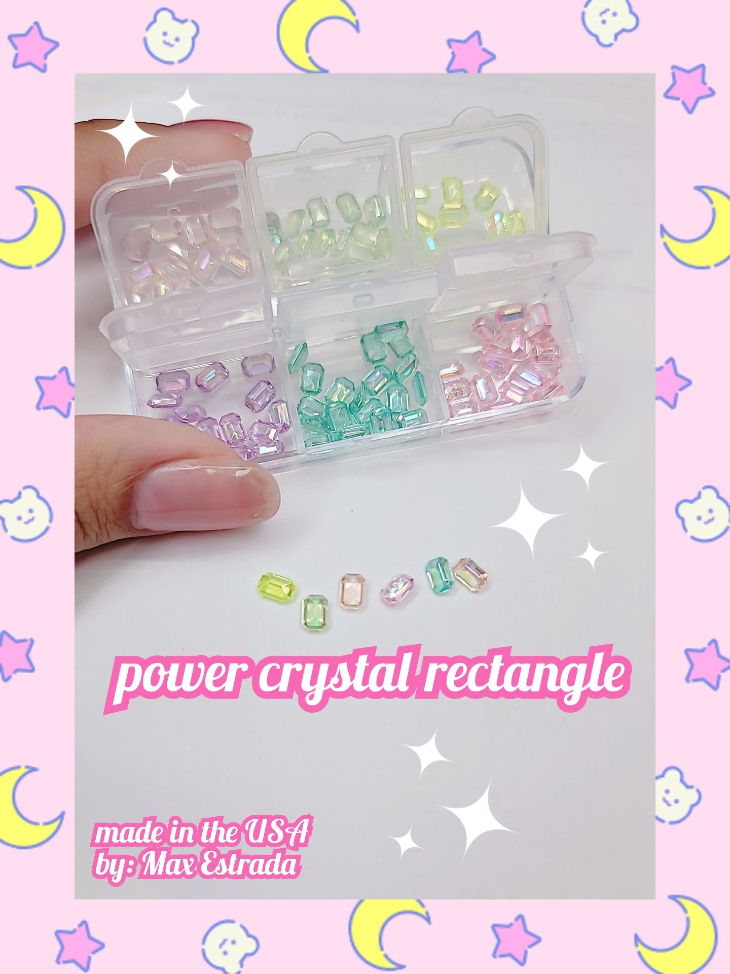 Power Crystal Rectangle (Nail Rhinestones Kit, AB Crystal Rhinestones for  Nail Craft Multi Shape Nail Art Stones Nail Gems Packaged in Diamond  Storage