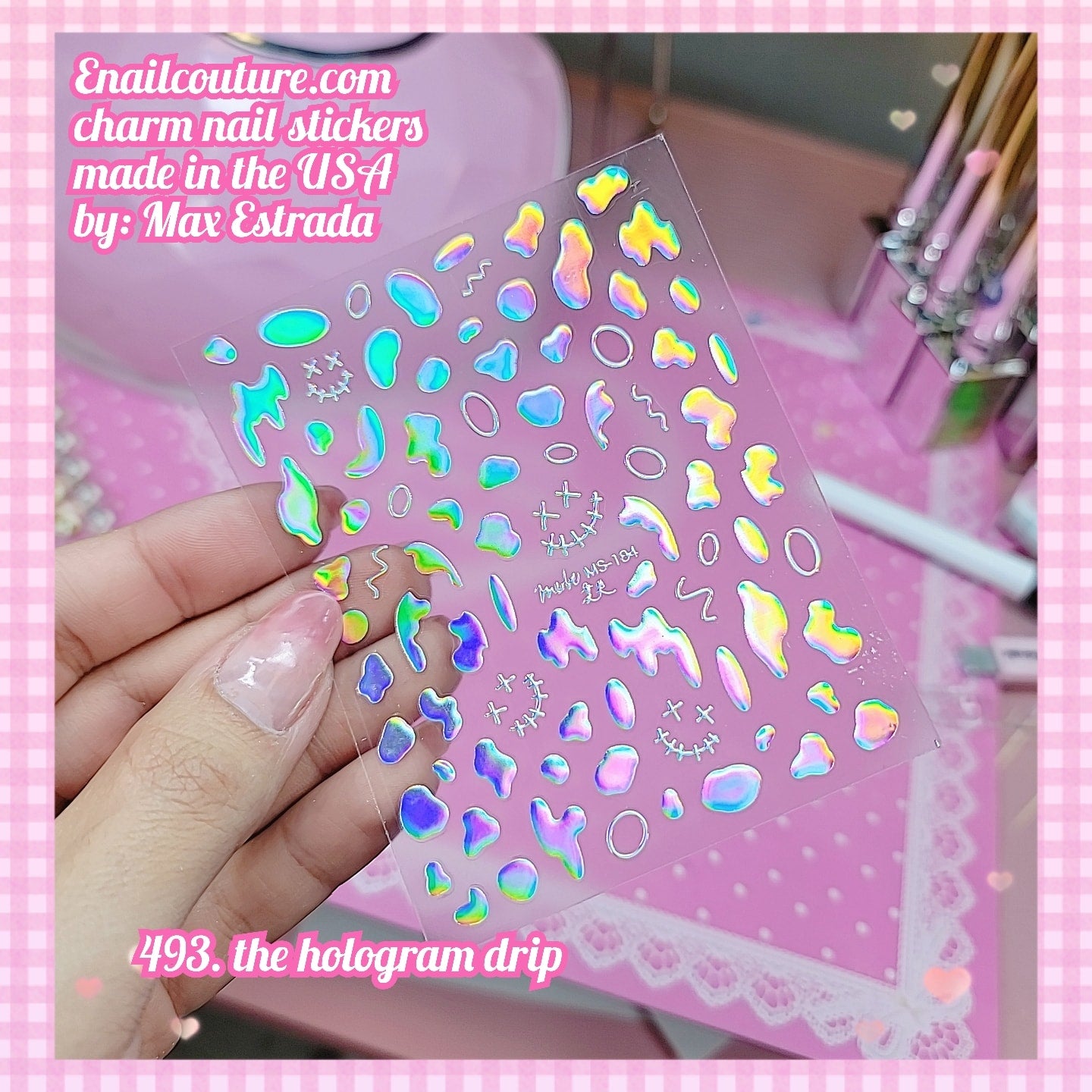 Charm Nail sticker, (flat & 3D Self-AdhesiveNail Decals Leaf Nail Art