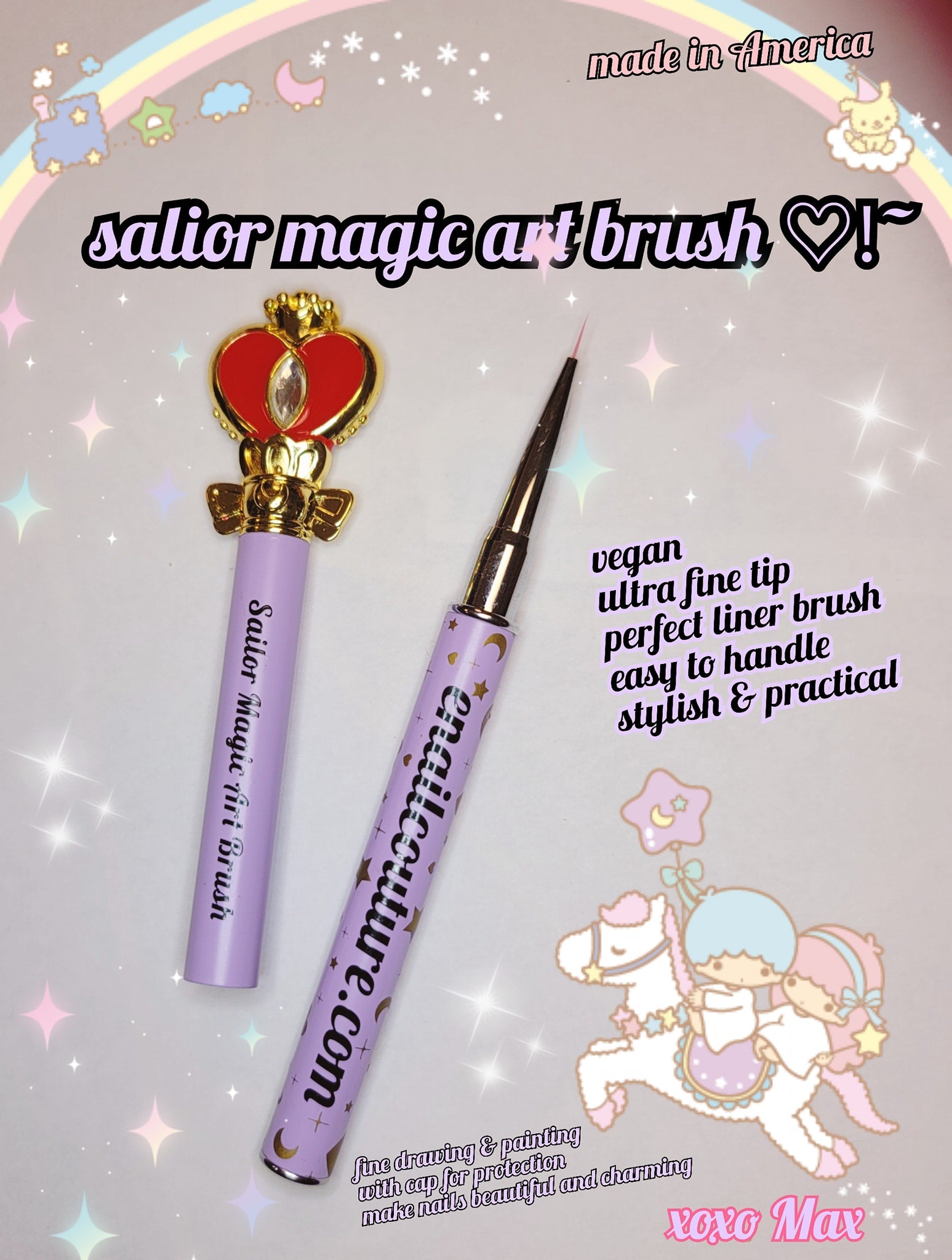 Sailor magic Brush series !~ (Nail Extension Gel Brush Acrylic Nail Brush Set 3D UV Gel Nail Art Brush Pen Set moon )