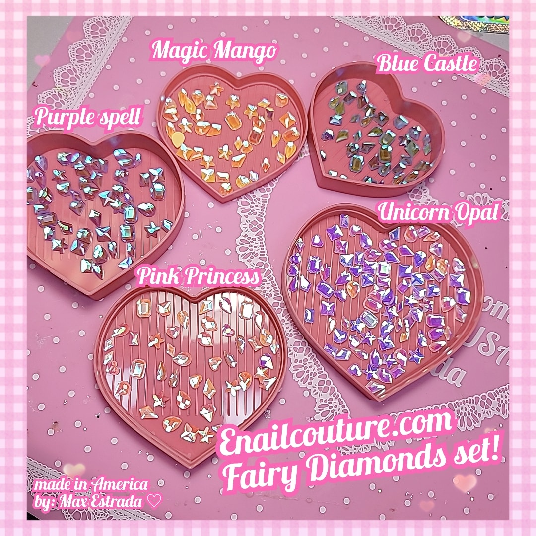 Fairy Stones Diamonds set! (Mix Sizes 100pcs Crystal AB Nail Art Rhinestones DIY Non Hotfix Flatback Acrylic Nail Stones Gems for 3D Nails Art Decorations )